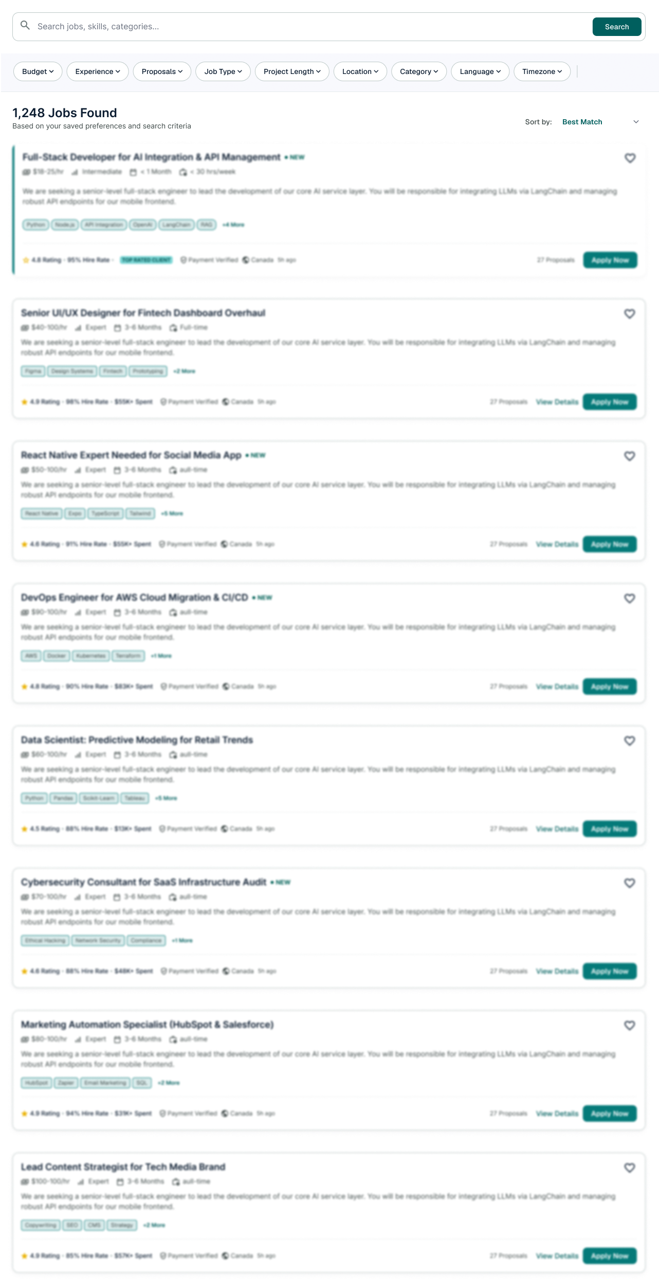 Use Filters to Find the Right Jobs